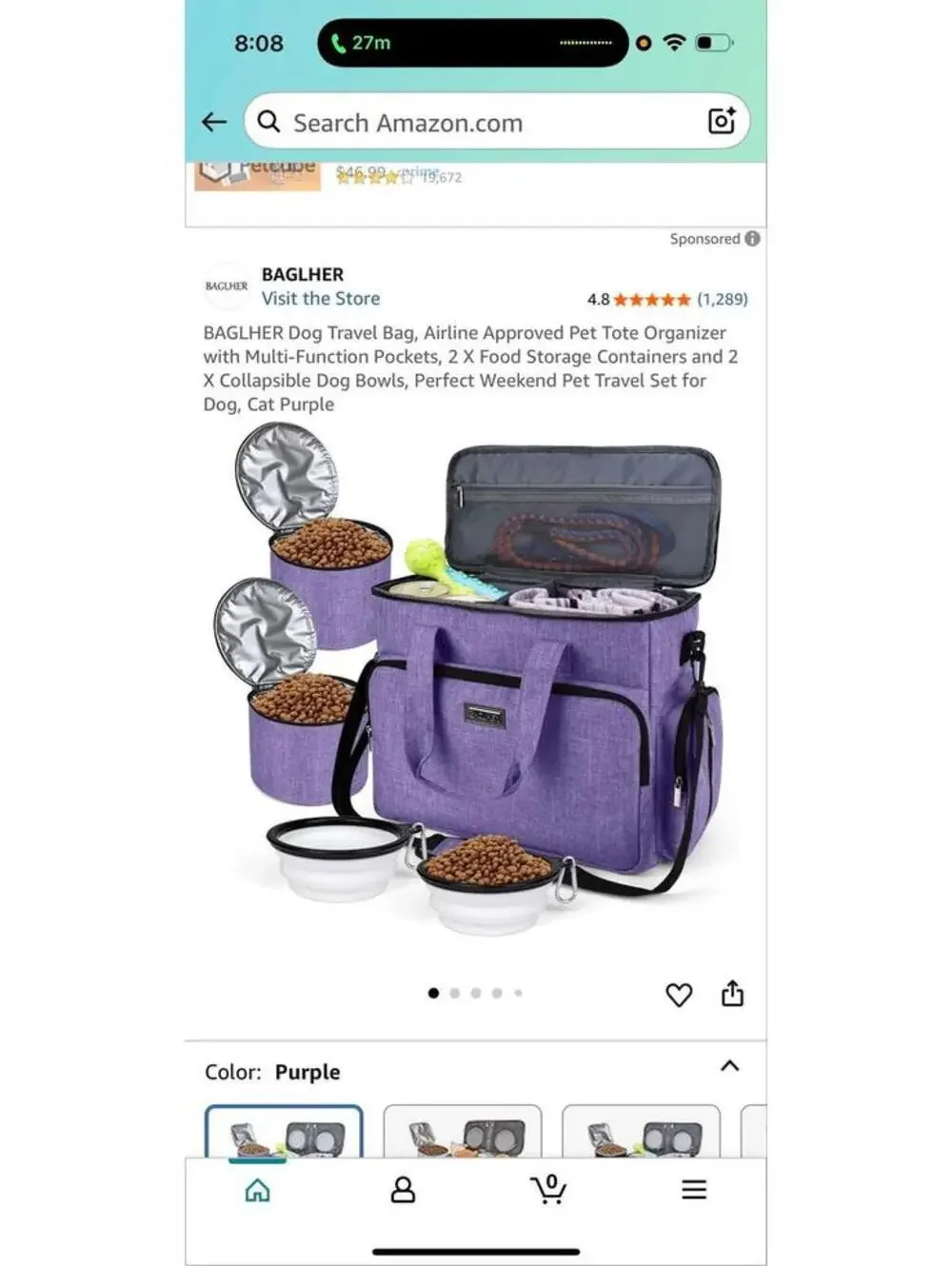 PetAmi Multi-Function Dog Travel Bag with Accessories Organizer